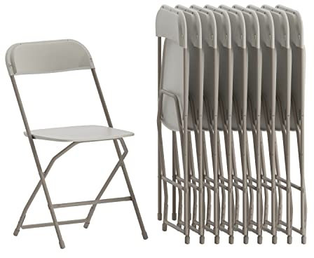 Flash Furniture Hercules Klappstuhl, Kunststoff, Metall, 295 kg Traglast, Beige, 10 Stück