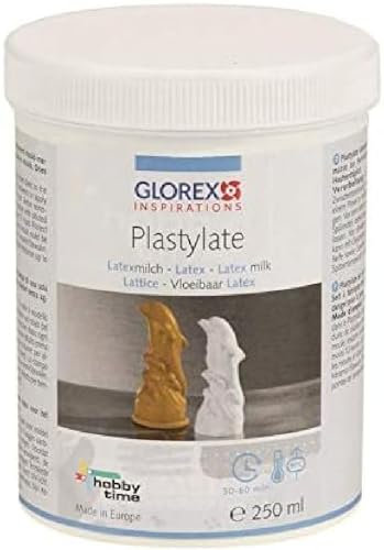 Glorex 6 2305 00 - Plasty-late Latexmilch, 250 ml, lufthärtende, natürliche Formbaumasse auf 1-Komponentenwasserbasis