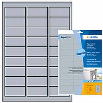 Typenschild Folienetikett 25Blatt 63,5X29mm silber