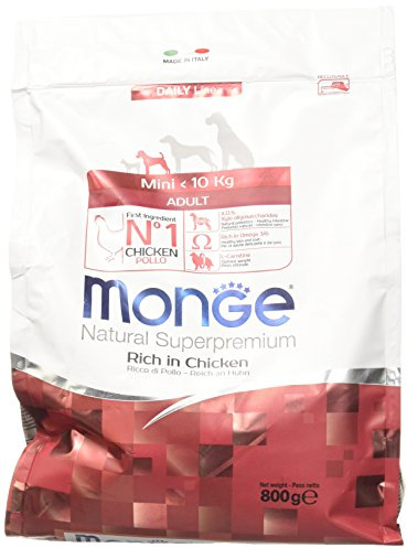 Monge Natural Superpremium Adult Rich IN Chicken, Hundefutter für alle Rassen (Trockenfutter für Hunde unter 10 kg, mit Huhn, sehr Ballaststoff- & Vitaminreich, 3 kg)
