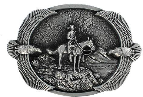 eeddoo® Gürtelschnalle - Western Cowboy Eagle (Buckle für Wechselgürtel für Damen und Herren | Belt Frauen Männer Oldschool Rockabilly Metall Gothic Wave Rock Biker Western Trucker Casino Skull)
