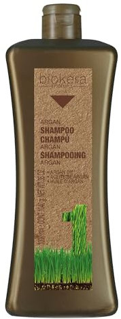 SALERM Biokera Natura Argan-Shampoo, 1000 ml, für geschädigtes Haar, mit Arganöl und Baumwolle, tiefe Feuchtigkeit, sanfte und effektive Reinigung, glänzend