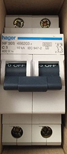 HAGER NF203 466203 - Disjoncteur 2P 10kA C3A