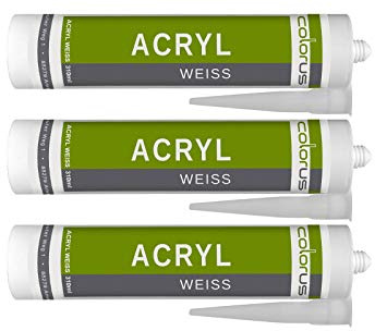 3 x Colorus Acryl-Dichtstoff | Maleracryl weiß | Fugendichter 310 ml | Acryl-Dichtmasse für Fugen und Risse | Bauacryl überstreichbar, hochwertige Acryldispersion | Alterungsbeständig