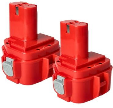 vhbw 2x Batteria compatibile con Makita 6271DWPE, 6271DWPE3, 6271DWPL, 6271DWPLE, 6313D, 6313DA, 6313DWAE attrezzi da lavoro (1500mAh NiMH 12V)