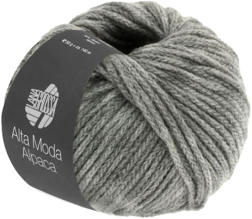 LANA GROSSA Alta Moda Alpaca | Kettengarn aus Alpaka (Baby) | Handstrickgarn aus 90% Alpaka (Baby), 5% Schurwolle (Merino) & 5% Polyamid | 50g Wolle zum Stricken & Häkeln | 140m Garn 12