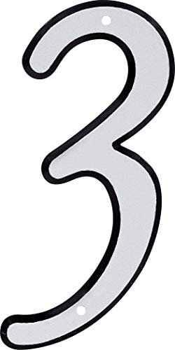 Hillman 841602 4-Inch Reflective Nail Plastic House Number 3