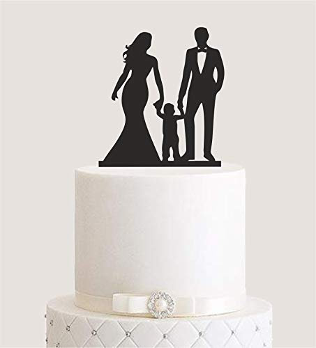 Cake Topper, Tortenstecker, Tortenfigur Acryl, Tortenständer Etagere Hochzeit Hochzeitstorte (schwarz) Art.Nr. 5137