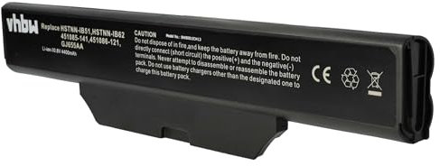 vhbw 1x batería reemplaza HP HSTNN-FB51, HSTNN-FB52, GJ655AA, GJ655AA#ABH, HSTNN-I39C para Notebook (4400 mAh, 10,8 V, Li-Ion)