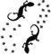 kleb-Drauf / 2 Echsen und 24 Pfoten/Schwarz - matt/Autoaufkleber Autosticker Decal Aufkleber Sticker/Auto Car Motorrad Fahrrad Roller Bike/Deko Tuning Stickerbomb Styling Wrapping