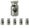Ganzoo Set edle Silber Metall - Kordelstopper/Kordelklemme (gerade Form/ 1 Loch) für Seile, Jacken UVM. Aus Metall, Marke (5er Set, Silber)