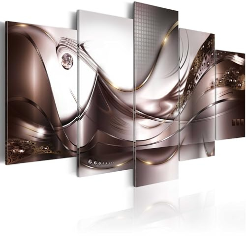 Cuadros B&D XXL Acrylglasbild Abstrakt 200x100 cm 5 Teilig Wandbild auf Acryl Glasbilder Kunstdruck Moderne Acrylglas Platte Wanddekoration Geschenke Heimdekoration Glasbild Perlen a-A-0004-k-p