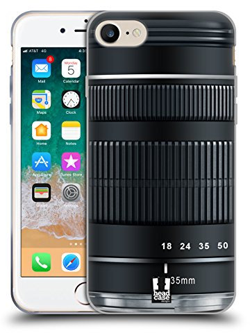 Head Case Designs Pixel Objectifs Photographiques Coque en Gel [Protection de Qualité Militaire] Compatible avec Apple iPhone 7/8 / SE 2020 & 2022 Et Compatible avec MagSafe