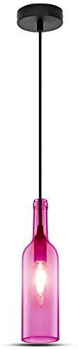 V-TAC SKU. 3774 Hängeleuchte Flasche Leuchtmittel vt-7558, Kunststoff, und andere Material, E14, Lila, Höhe x Breite x Tiefe: 72 mm x 280 mm x 1050 mm