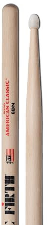 Vic Firth American Classic Jazz 8DN Baguettes, Caryer Américain, Bout en Nylon