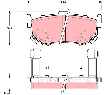 TRW Bremsbeläge Satz Hinten Dicke/Stärke 13mm GDB884