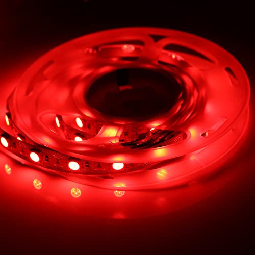 BUYERTIME 1M/3.28ft 60LEDs USB SMD5050 LED Strip Light 5V USB Powered Flexible High Brightness LED Tape Lights for TV Backlight, Computer, Laptop, Room Decoration (Red)