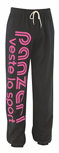 panzeri Pantalon Jogging Uni H - Noir/Rose Fluo