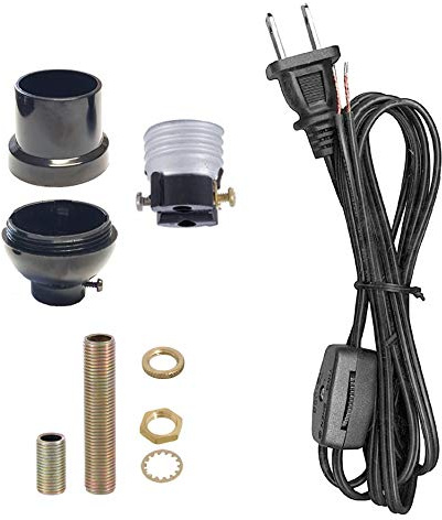 B&P Lamp Keyless Table Lamp Wiring Kit with Plastic Socket and Rotary Switch Lamp Cord