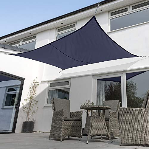 Kookaburra Waterproof Garden Sun Shade Sail Canopy in Blue 98% UV Block (4m x 3m Rectangle)