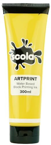 1 x 300ml Scola Water Based Lino Craft Block Printing Ink Brilliant Yellow