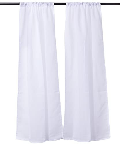 Linder 0323 /10/415 Paire de Vitrages Droits Etamine Blanc Passe Tringle 55 x 90 cm