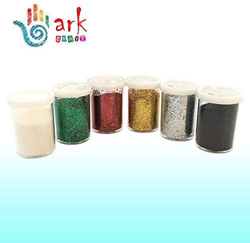 Glitter Shakers for Crafting, Scrapbooking, Card and Decoration Making - Arts & Crafts Supplies (Set of 6 Assorted Colours) By Ark Craft