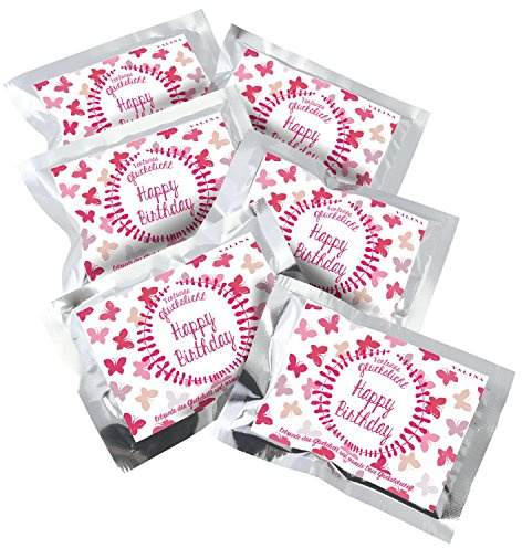 Fortunas Glückslicht | Edititon Pattern | Happy Birthday | Mit rosa Schmetterlingen | 6er-Set