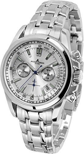 JACQUES LEMANS Herrenuhr Liverpool Metallband massiv Edelstahl Chronograph 1-1117.1FN
