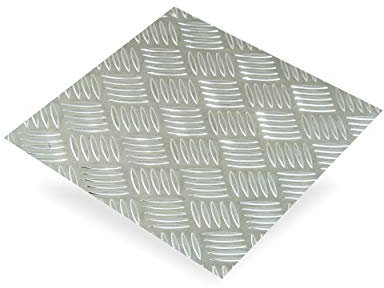Chapa de aluminio Damier bruto ep1,5 mm, 500 x 500 mm