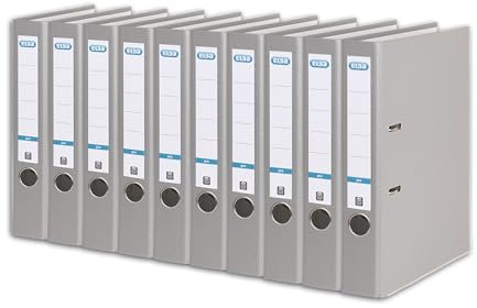 Elba Ordner A4, Smart Pro, 5 cm schmal, Kunststoff außen, grau, 10 Stück