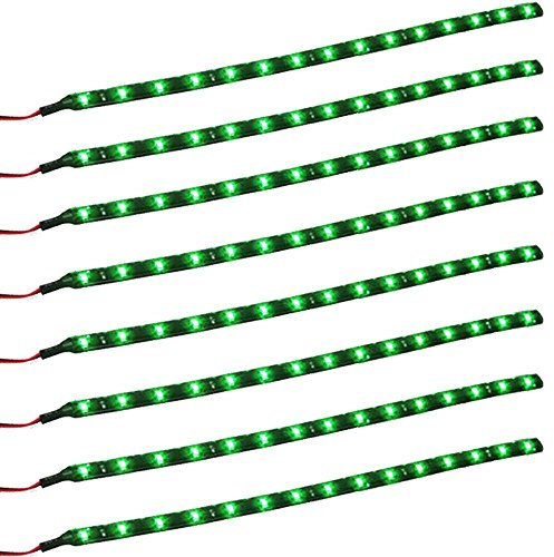 Qiorange 8 X 30cm 15 LED Wasserdicht LED Lichtleiste Balken SMD LED String LED Streifen Leiste 12V Grün