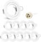 10er Set linovum® Einbaustrahler Rahmen Set - Einbaurahmen weiß lackiert rund starr inkl. GU10 Fassung für LED oder Halogen