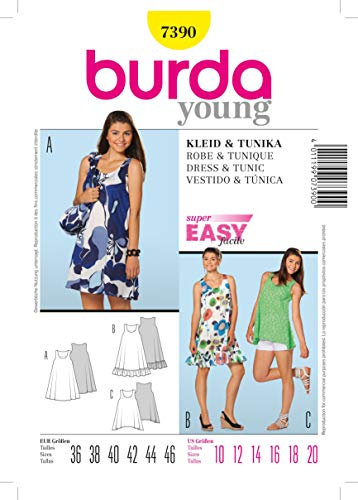 Burda Schnittmuster 7390 Kleid & Tunika Gr. 36-46