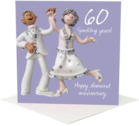 Holy Mackerel 60th Wedding Anniversary Card for Couple - Fun Diamond Wedding Anniversary Card - Original Artwork by Erica Sturla