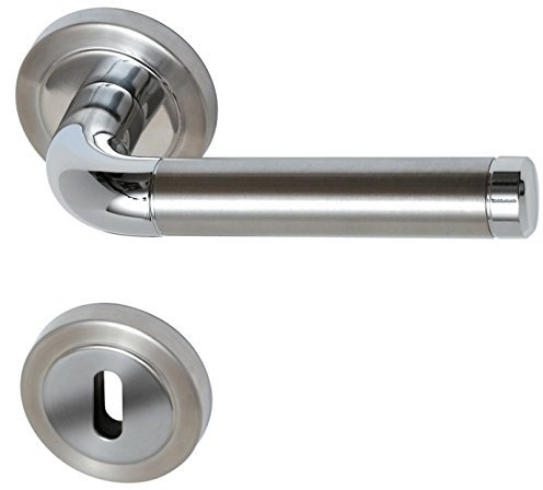 Süd-Metall 32510010 Edelstahl Sybille-R Chrom Türbeschlag für Zimmertüren