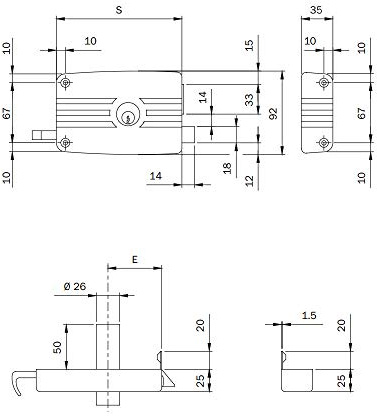 SERRATURA APP.LEGNO SX 50 432502E ISEO