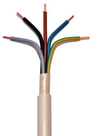 Prysmian 50m NYM-J 5x10 mm² RE Mantelleitung grau Installationsleitung Feuchtraumleitung