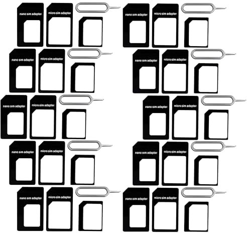SAITECH IT 10 Pack - Nano/Micro Sim Adapter Kit with Sim Eject Pin - Compatible with All Manufacturers like Apple, Samsung, HTC, LG, Google, Sony etc.