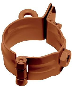 INEFA Rohrschelle mit Gewinde DN100 / 100mm, Braun Fallrohrschelle verzinkt, Dachrinnenzubehör, einfache Montage, Made in Germany