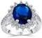 Personalisieren Sie Den Klassischen Traditionellen 5CTW Royal Blue CZ Crown Halo Oval Cubic Zirkonia Simuliert Saphir Verlobungsring Für Frauen Mit Seitensteinen Versprechen Ring Versilbert Anpassbar