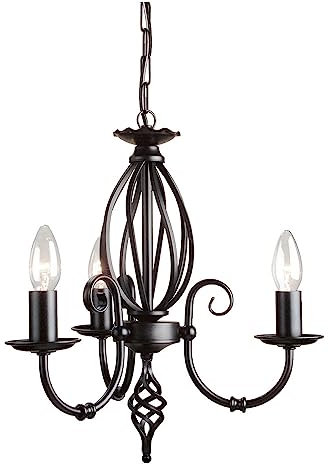 Kronleuchter 3-flammig Artisan Farbe: Schwarz
