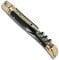 Laguiole Taschenmesser, schwarzes Horn / Messing, 11 cm, mit Korkenzieher
