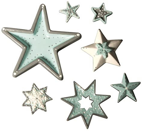 Rayher Gießform Sterne, Form 7 Sterne, ca. 3 – 13 cm, Material LDPE, lebensmittelecht, frost- und hitzebeständig, gießen Kreativ-Beton, Raysin-Gießpulver, Wachs, Seife, Gieß-Schablone 36022000