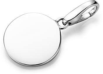 Giorgio Martello Milano Charm Rundes Plättchen Zum Gravieren, Silber 925 Silber, Onesize 925 Sterling Silber