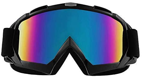 Sijueam Occhiali di protezione per occhi e Viso, Maschera per sport all'aperto, Anti-UV, antivento, anti-sabbia, antipolvere, per attività esterne, Bicicletta, Moto Cross, MTB, Sci, Snowboard, Ciclismo, Lentille de couleur - Noir, Lentilles de couleur