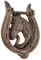 Homescapes – Battente porta marrone in ghisa stile equestre – Modello cavallo e ferro a cavallo