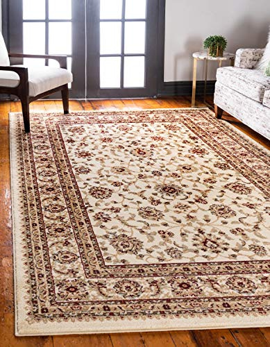 Unique Loom Voyage Collection Traditional Oriental Classic Intricate Design Area Rug (5' 0 x 8' 0 Rectangular, Ivory/Gold)