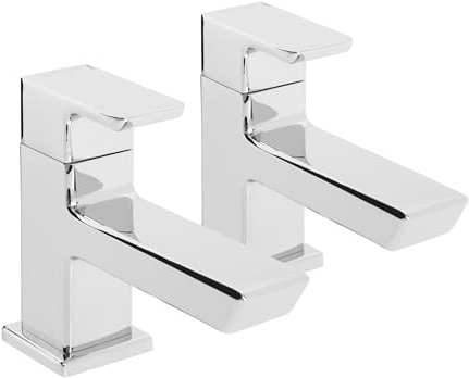 Bristan COB 1/2 C Cobalt Basin Pillar Taps, Chrome | COB 1/2 C, Modern design, Bathroom sink taps, Matching shower and bath taps available, Lifetime Cover
