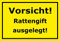Melis-Folienwerkstatt Schild Vorsicht Rattengift ausgelegt – 15x20cm, 30x20cm und 45x30cm – Bohrlöcher Aufkleber Hartschaum Aluverbund -S00146C